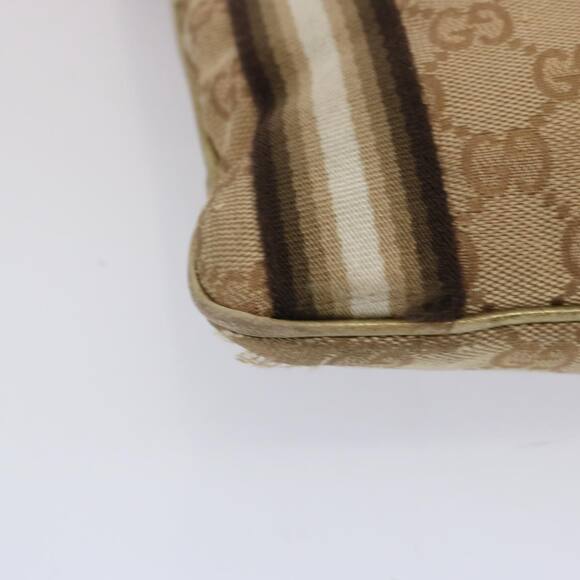 GUCCI GG Canvas Sherry Line Shoulder Bag Black Beige Brown - Picture 10 of 16
